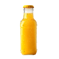 Freshly Squeezed Orange Juice Bottle with Condensation Droplets Isolated on Transparent Background png