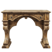 retro wooden table furniture isolated on transparent background png