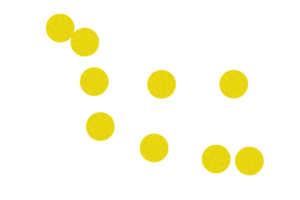 Yellow grainy dots on transparent background, noise texture design element png