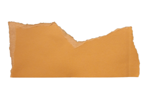 Orange ripped paper piece isolated on transparent background, paper edge design element png