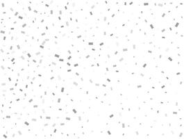 New Year silver Rectangular glitter confetti background. White festive texture. vector