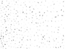 New Year silver Rectangular glitter confetti background. White festive texture. vector