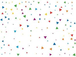 Holiday Triangular Confetti. Light Rainbow glitter confetti background. Colored festive texture vector