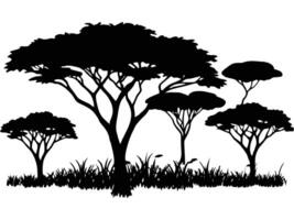 Savanna Trees Scattered trees in wide-open grassy savannas vector