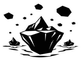 Arctic Icebergs Floating in Cold Seas vector