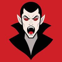 Vampire with Fangs Halloween Character Expression Red Horror Fang vector