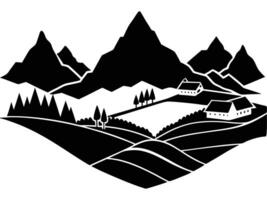 Highlands Elevated areas with rolling hills and valleys vector