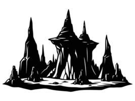 Rock Formations Unique Silhouette Design vector
