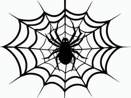 Spider and Web Silhouette Design vector