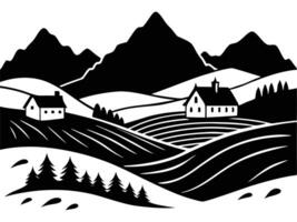 Highlands Elevated areas with rolling hills and valleys vector