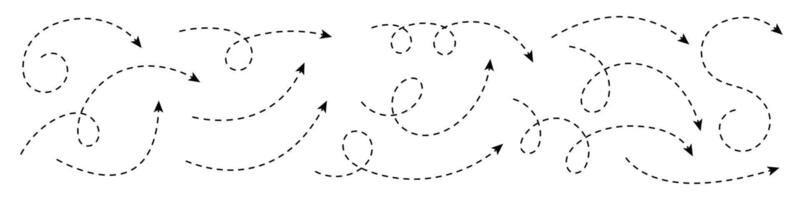 Curved dotted arrow. Zigzag arrow stripes design with dotted lines. vector