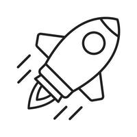 Rocket icon. Simple outline rocket sign. Rocket launched icon. vector
