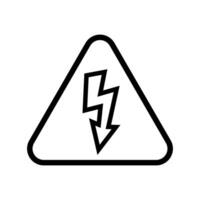High voltage icon. Warning electricity symbol. Alert, hazard and danger, caution electrical icon. Triangle with lightning sign. vector