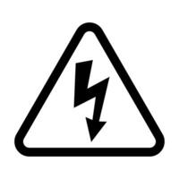 High voltage icon. Warning electricity symbol. Alert, hazard and danger, caution electrical icon. Triangle with lightning sign. vector
