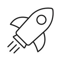 Rocket icon. Simple outline rocket sign. Rocket launched icon. vector