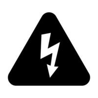 High voltage icon. Warning electricity symbol. Alert, hazard and danger, caution electrical icon. Triangle with lightning sign. vector