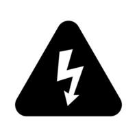 High voltage icon. Warning electricity symbol. Alert, hazard and danger, caution electrical icon. Triangle with lightning sign. vector