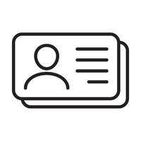 ID Card icon collection. Employee clerk card, driver license, Identification card, staff identification card symbol. Design for website and mobile app. vector