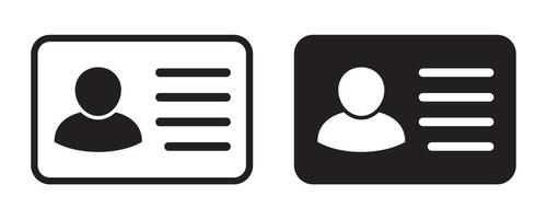 ID Card icon collection. Employee clerk card, driver license, Identification card, staff identification card symbol. Design for website and mobile app. vector
