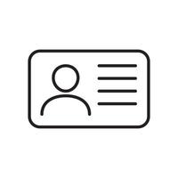 ID Card icon collection. Employee clerk card, driver license, Identification card, staff identification card symbol. Design for website and mobile app. vector
