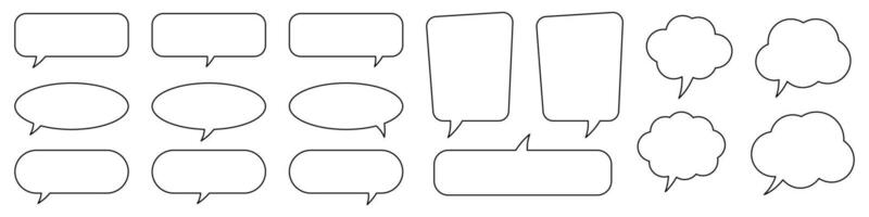 Speech bubble, speech balloon, chat bubble line art icon for apps and websites. vector
