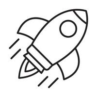 Rocket icon. Simple outline rocket sign. Rocket launched icon. vector