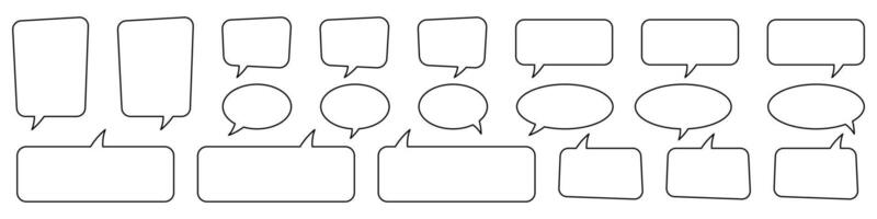 Speech bubble, speech balloon, chat bubble line art icon for apps and websites. vector