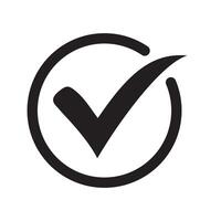 Tick icon symbol, checkmark, checked icon or correct choice sign, check mark or checkbox pictogram vector