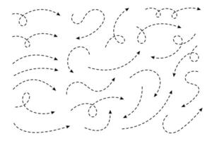 Curved dotted arrow. Zigzag arrow stripes design with dotted lines. vector
