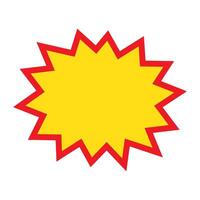 Blank sale tags. Ribbon sale banners. Red and yellow starburst stickers. Pop art funny bang bubble on white background. Cartoon comic style. vector