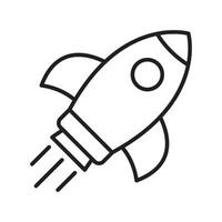 Rocket icon. Simple outline rocket sign. Rocket launched icon. vector