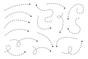 Curved dotted arrow. Zigzag arrow stripes design with dotted lines. vector
