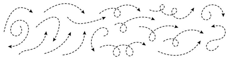 Curved dotted arrow. Zigzag arrow stripes design with dotted lines. vector