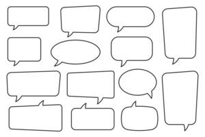 Speech bubble, speech balloon, chat bubble line art icon for apps and websites. vector