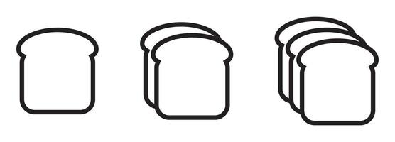 Bread slices icon. line icons set. vector
