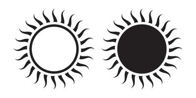 Sun icon, sun symbol isolated on white. vector