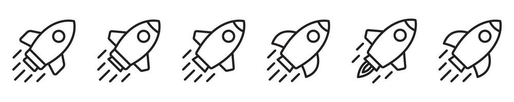 Rocket icon. Simple outline rocket sign. Rocket launched icon. vector