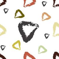 Pattern with Hand Drawn Irregular Triangles on a White Background vector
