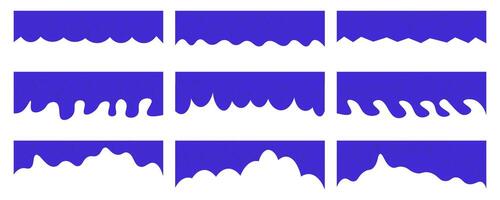 Set of dividers shape templates. Modern separator header for website and app. Curve lines, wave collection of abstract design element for top and bottom page web site vector