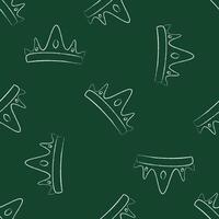 Hand drawn textured crown seamless pattern with brush or chalk. Trendy graffiti style. Modern print for textile, wrapping vector