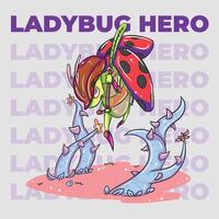Ladybug Hero Character Design vector