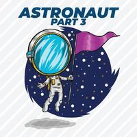 ASTRONAUT FLOATING IN SPACE vector