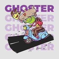 Men and a Ghost Character Design vector
