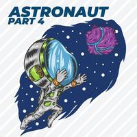 ASTRONAUT FLYING IN SPACE vector