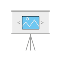 Slideshow, projector, presentation line icon for web site and mobile app png