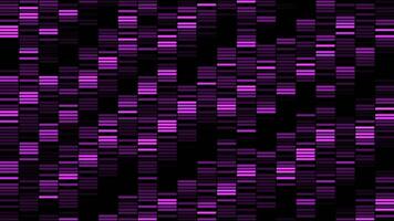 Background of moving lines in style of rain matrix. Motion. Neon lines in stripes move in cascade like waterfall. Computer background with neon lines moving like waterfall in retro style video