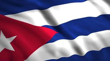 Animation with waving flag of country. Motion. Background with beautiful flag moving in wind. Waving 3d flag of Cuba video