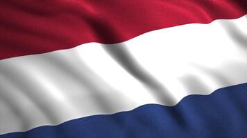 Flag of the Netherlands.Motion.Tricolor flag with red white and blue stripes made in computer animation. video