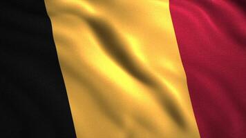 Beautiful 3d flag of country fluttering in wind. Motion. Colors and features of country's flag. Animation with background of waving flag of Belgium video
