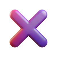 Wrong mark 3D Wrong mark icon 3D Wrong mark design 3D Wrong mark symbol png